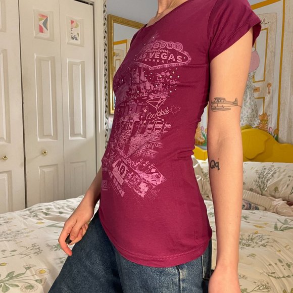 COPY - Y2K rhinestone las Vegas bodycon shirt! - Picture 3 of 10